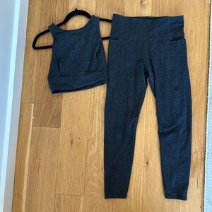 JoyLab Gray Athletic Set – Sports Bra and Leggings, Size Small.
